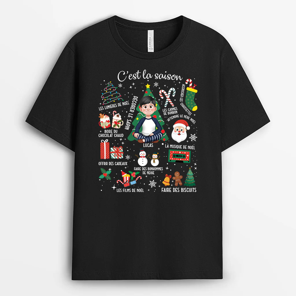 T-shirt Noël Personnalisé - C’est La Saison - Image 2