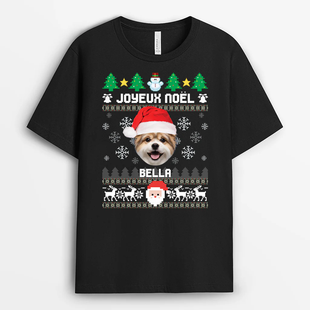 T-shirt Noël Personnalisé - Joyeux Noël Chien