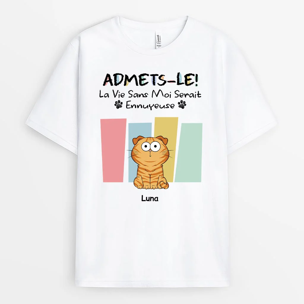 Tee Shirt Amoureux Des Chat Personnalisé | La Vie Sans Chat