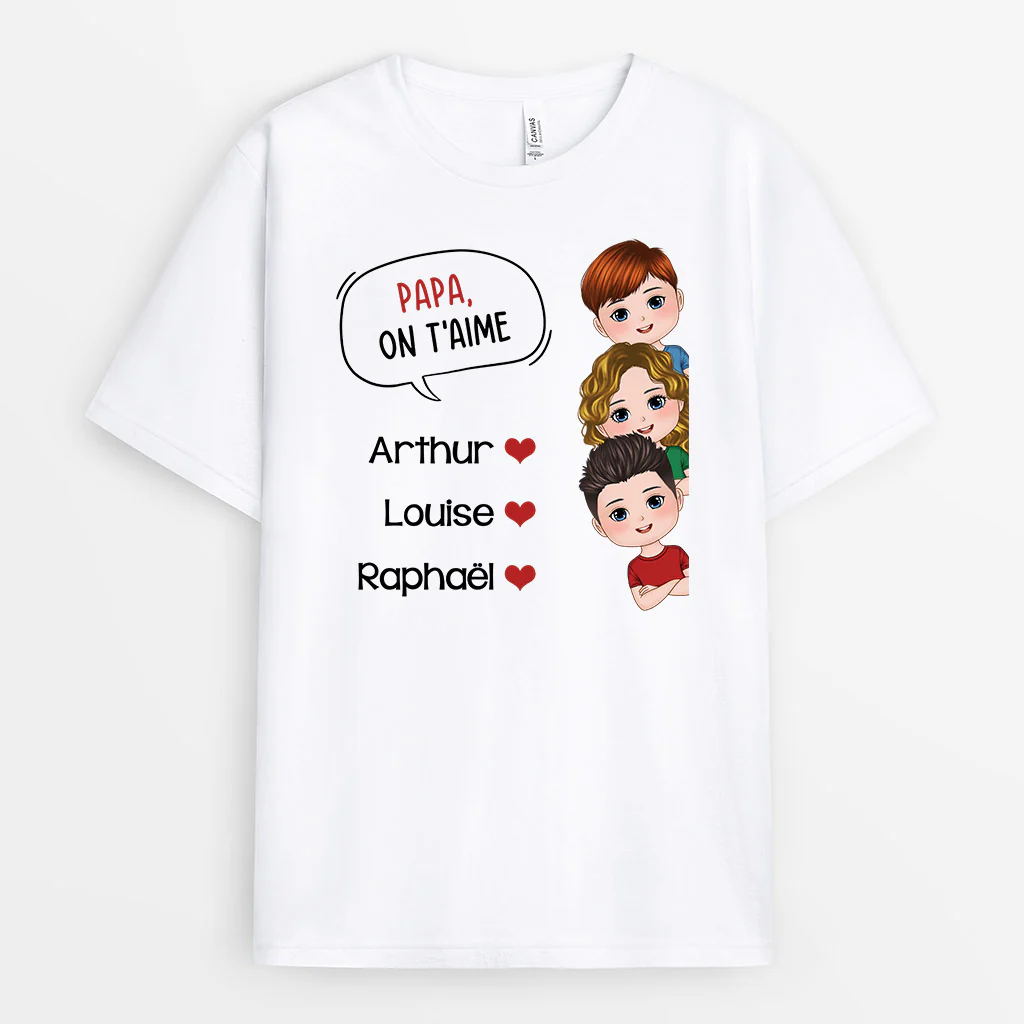 T shirt Personnalisé Papi - On T'Aime Papy - Image 2