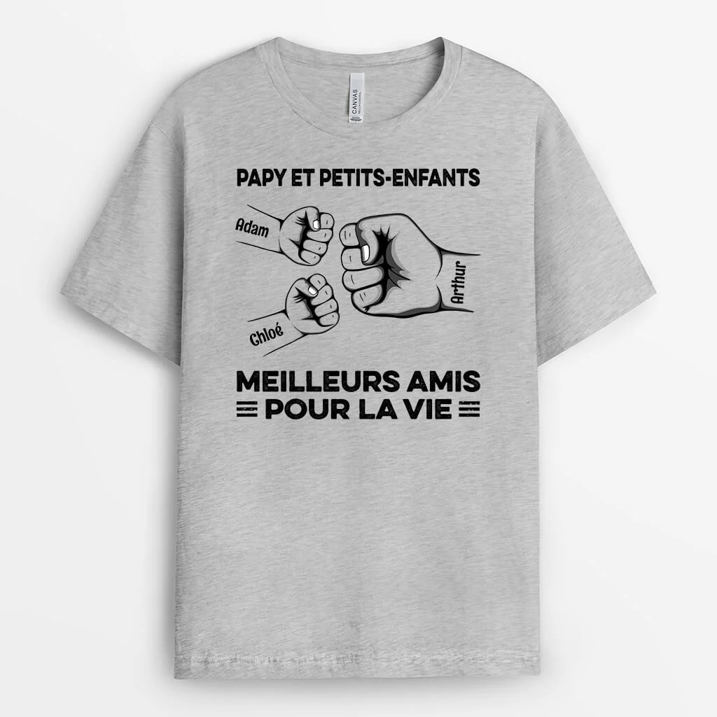 Tee Shirt Personnalisé Papy - Papy et Fils, Meilleurs Amis Pour La Vie