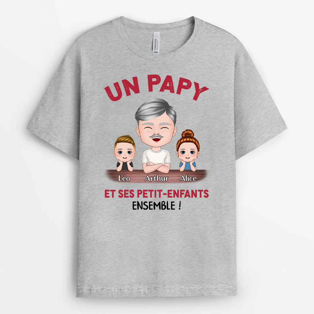 Tee Shirt Personnalisé Papy - Papy et Ses Enfants Ensemble