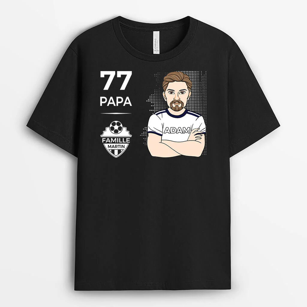 T Shirt Personnalisé Pour Papa | Papa Footballeur De La Famille - Image 2