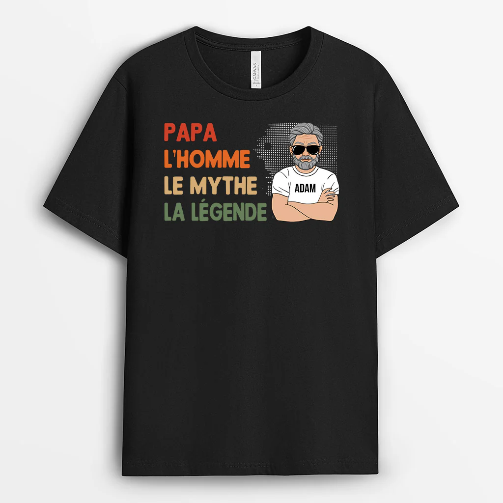 Tee Shirt Personnalisé Papy - Papy, Le Mythe, La Légende - Image 2