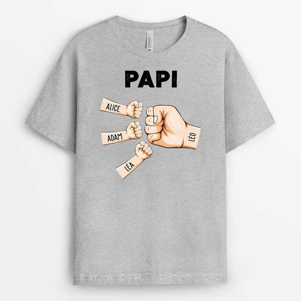 T shirt Personnalisé Grand Père - Bosse De Poing De Papy