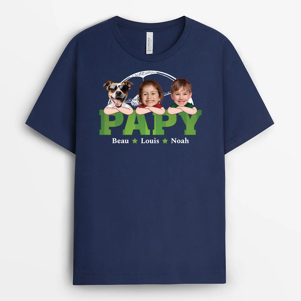 T Shirt Personnalisé Papy - Papa/Papy Terrains De Football - Image 2