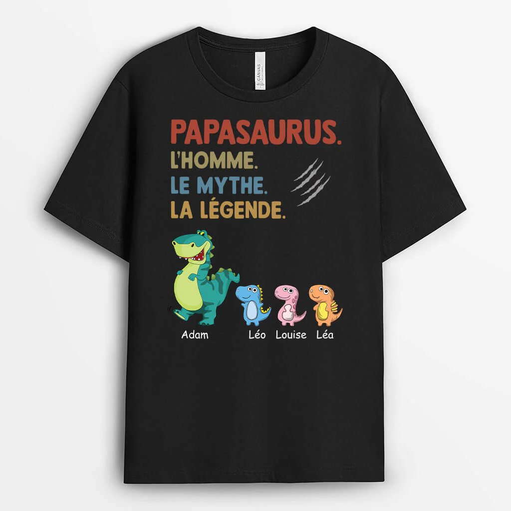 Tee Shirt Personnalisé Papy - Papysaurus, L'Homme, Le Mythe, La Légende - Image 2