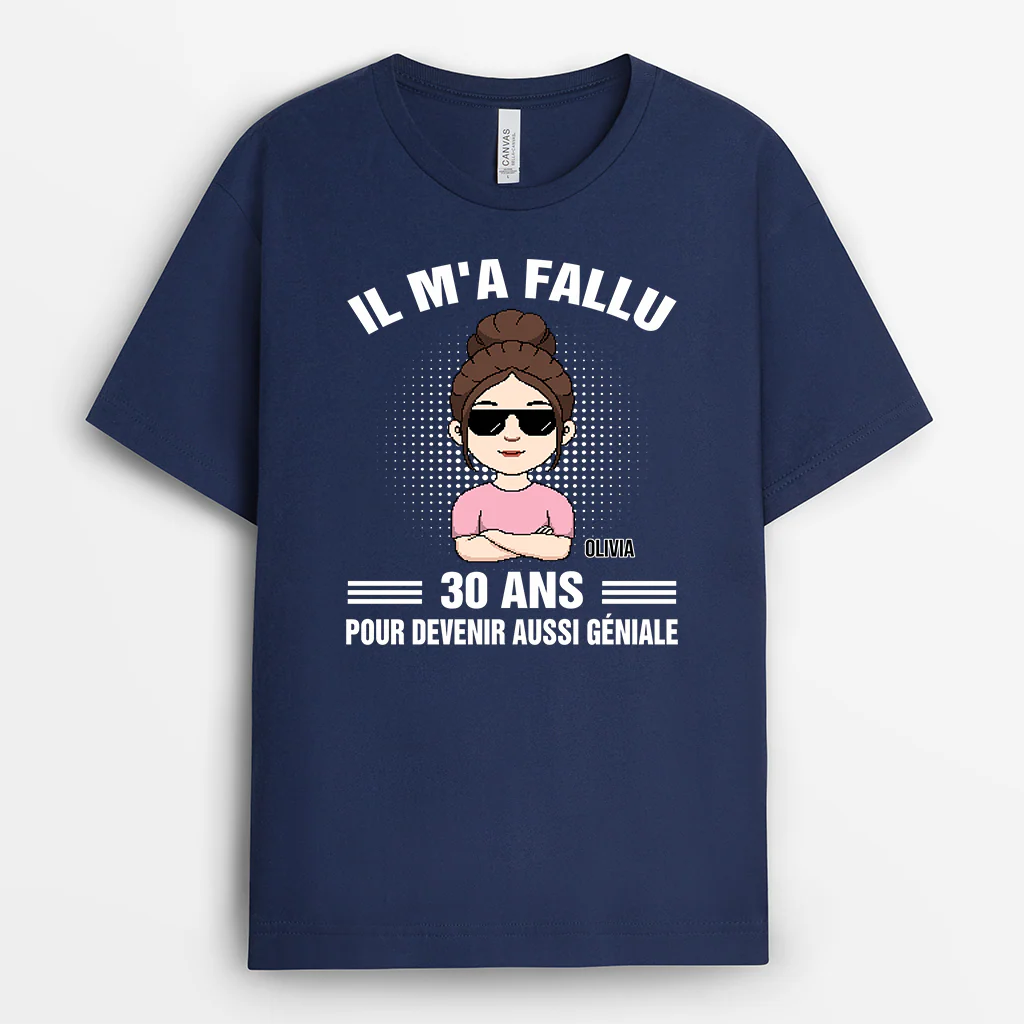 T-shirt Personnalisé Anniversaire Pour Femme/Homme - Il M'a Fallu 60 Ans Devenir Génial - Image 2