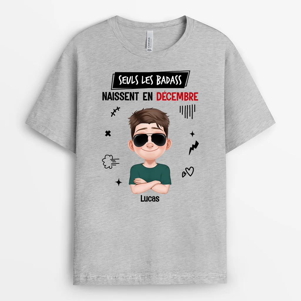 T-shirt Personnalisé Anniversaire Pour Femme/Homme - Naissent En Décembre - Image 2
