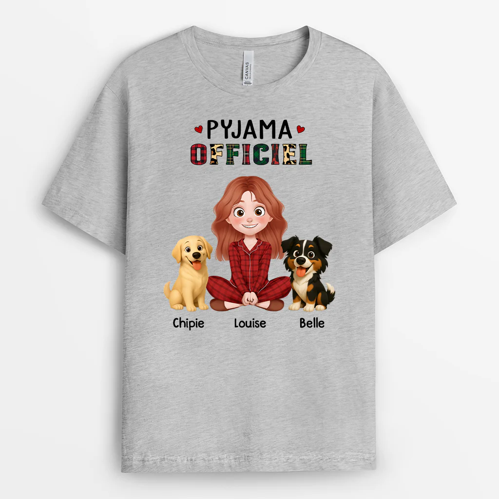 T-shirt Personnalisé Avec Chien - T-shirt De Nuit Officiel Cartoon - Image 2