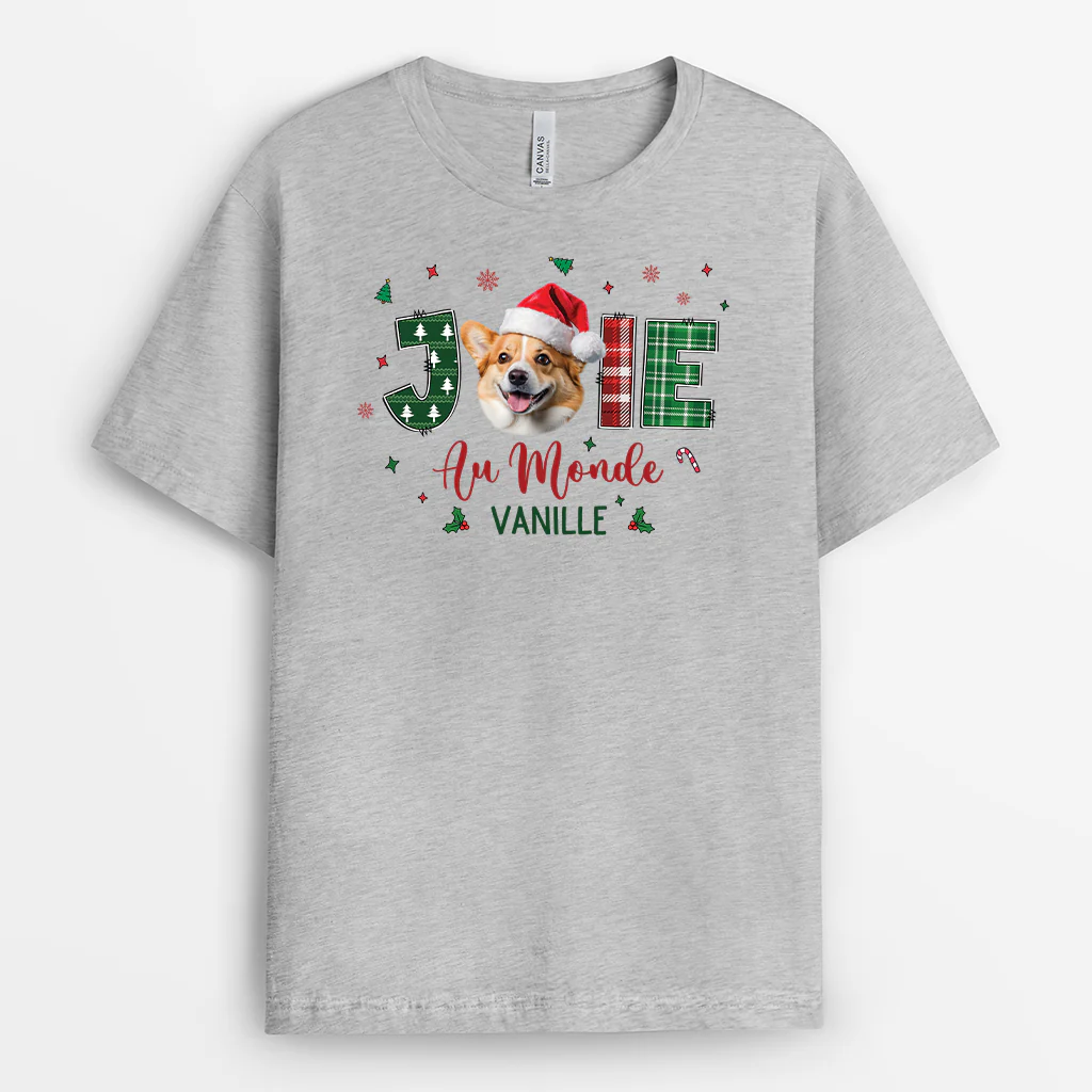T-shirt Personnalisé Avec Photo Pour Noël - Joie Au Monde - Image 2