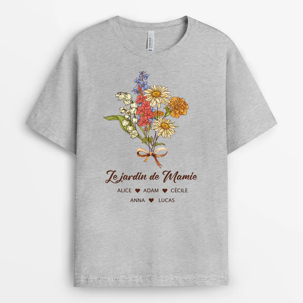 Tee Shirt Personnalisé Pour Maman | Bouquet Le Jardin De Mamie - Image 2