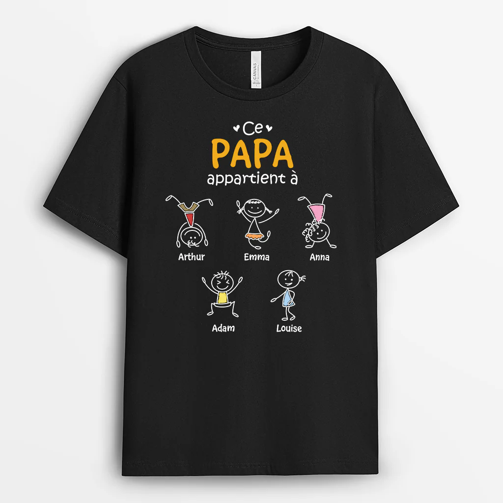 T-Shirt Personnalisé Papa | Ce Papa Appartient à