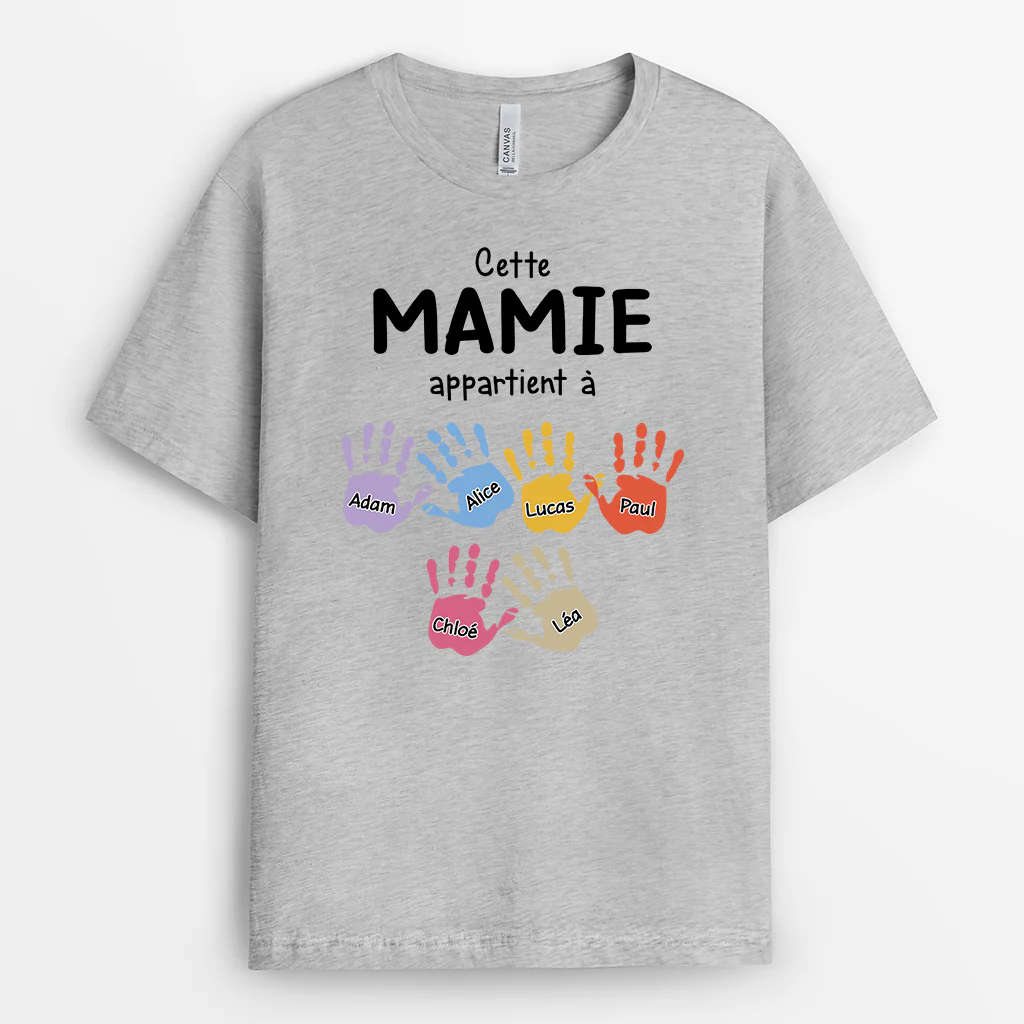 T-Shirt Personnalisé - Ce Papa Appartient À - Empreintes De Mains Colorées - Image 2