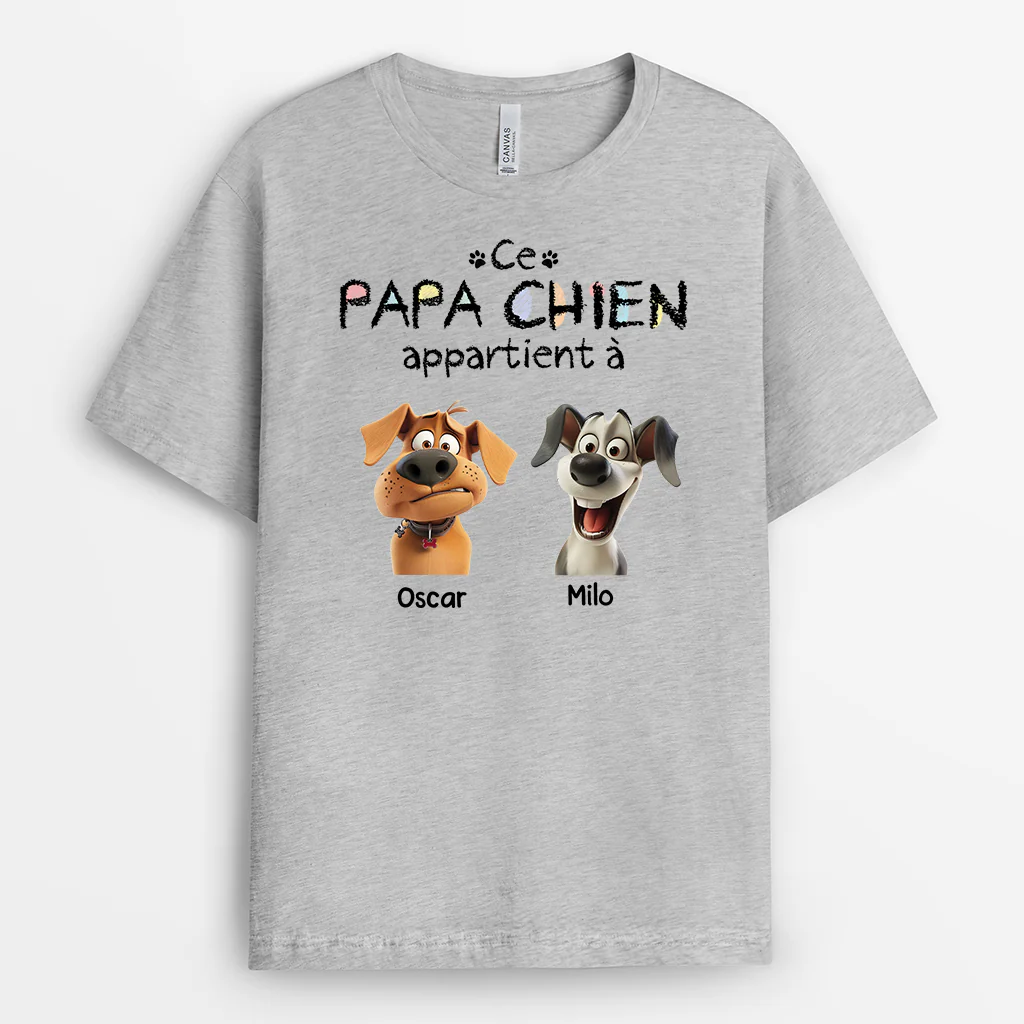 T-shirt Personnalisé Maman - Cette Maman Chien Appartient À - Image 2