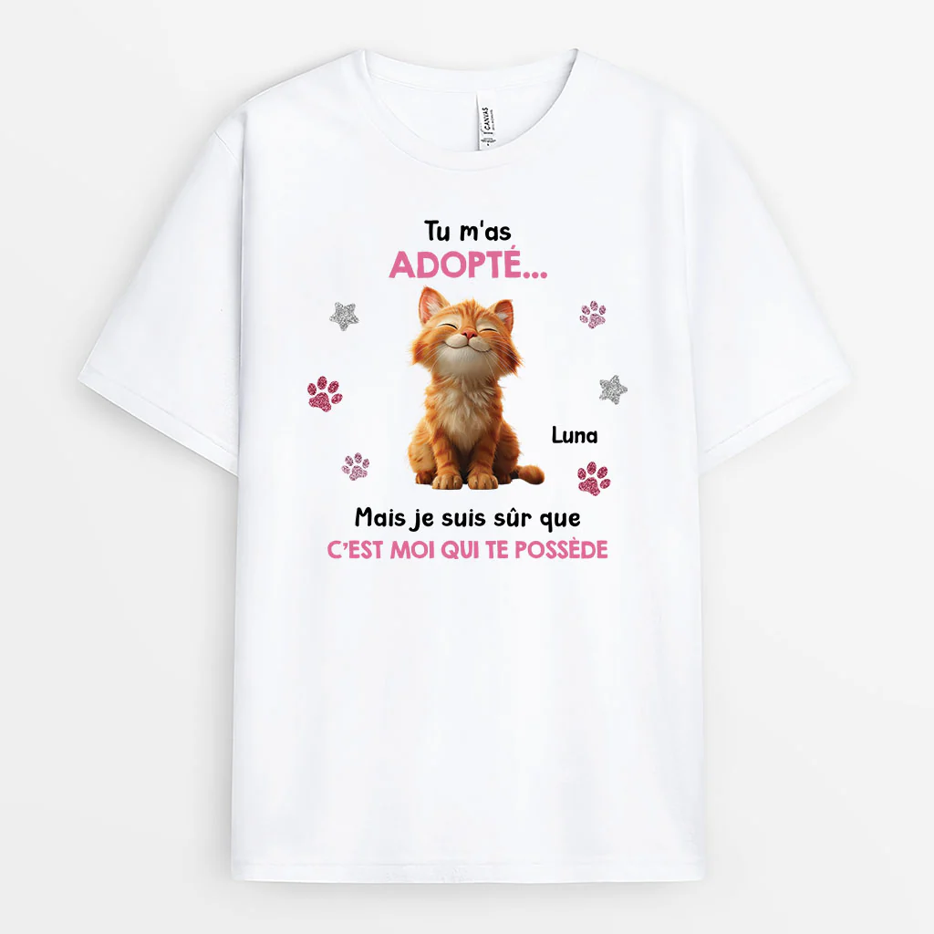 Tee Shirt Personnalisé Chat - C’est Moi Qui Te Possède