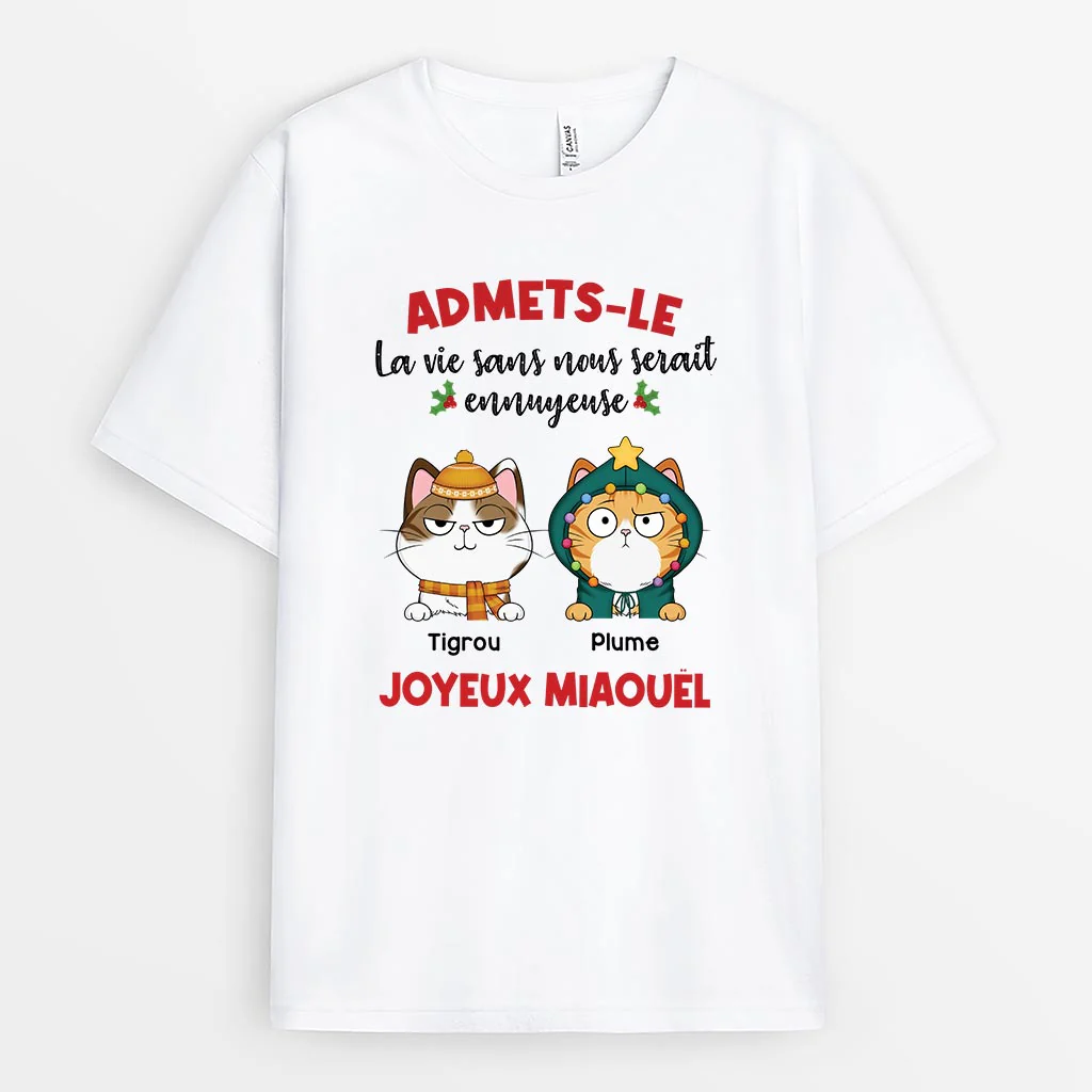 Tee Shirt Amoureux Des Chats Personnalisé | La Vie Sans Moi