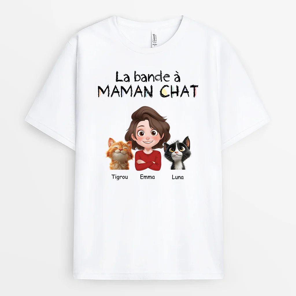 Tee Shirt Personnalisé Pour Maman - La Bande À Maman Chat