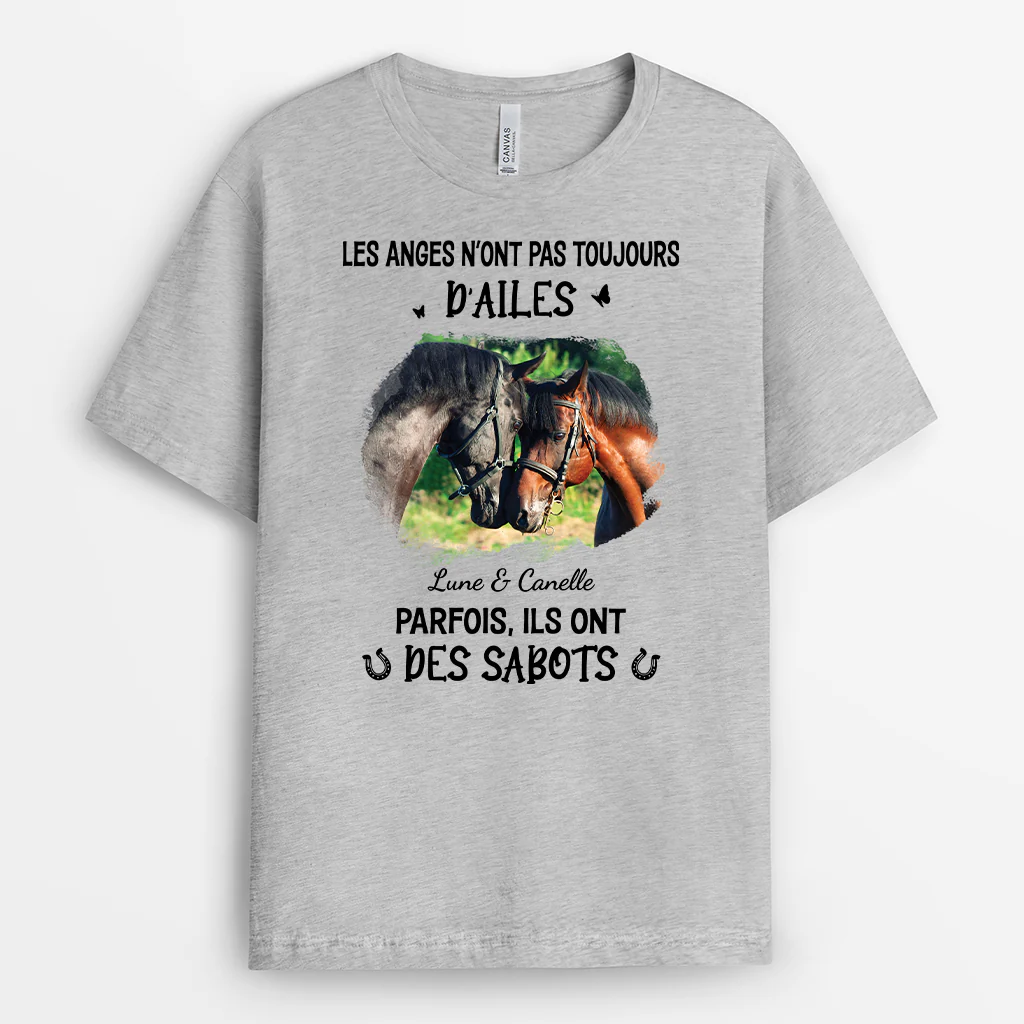 T-shirt Personnalisé Cheval - Anges Avec Des Sabots - Image 2