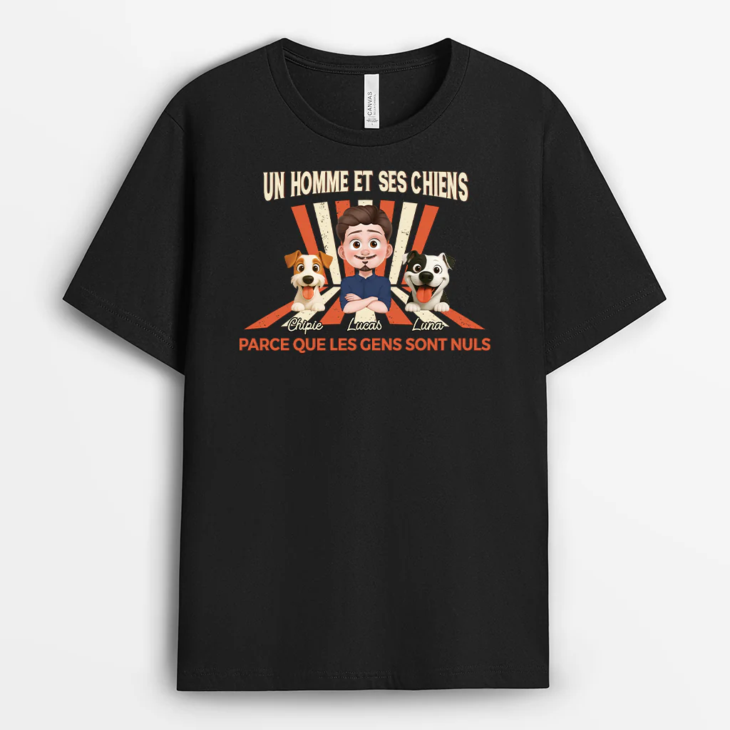 T-shirt Personnalisé Chien - Femme Et Son Chien