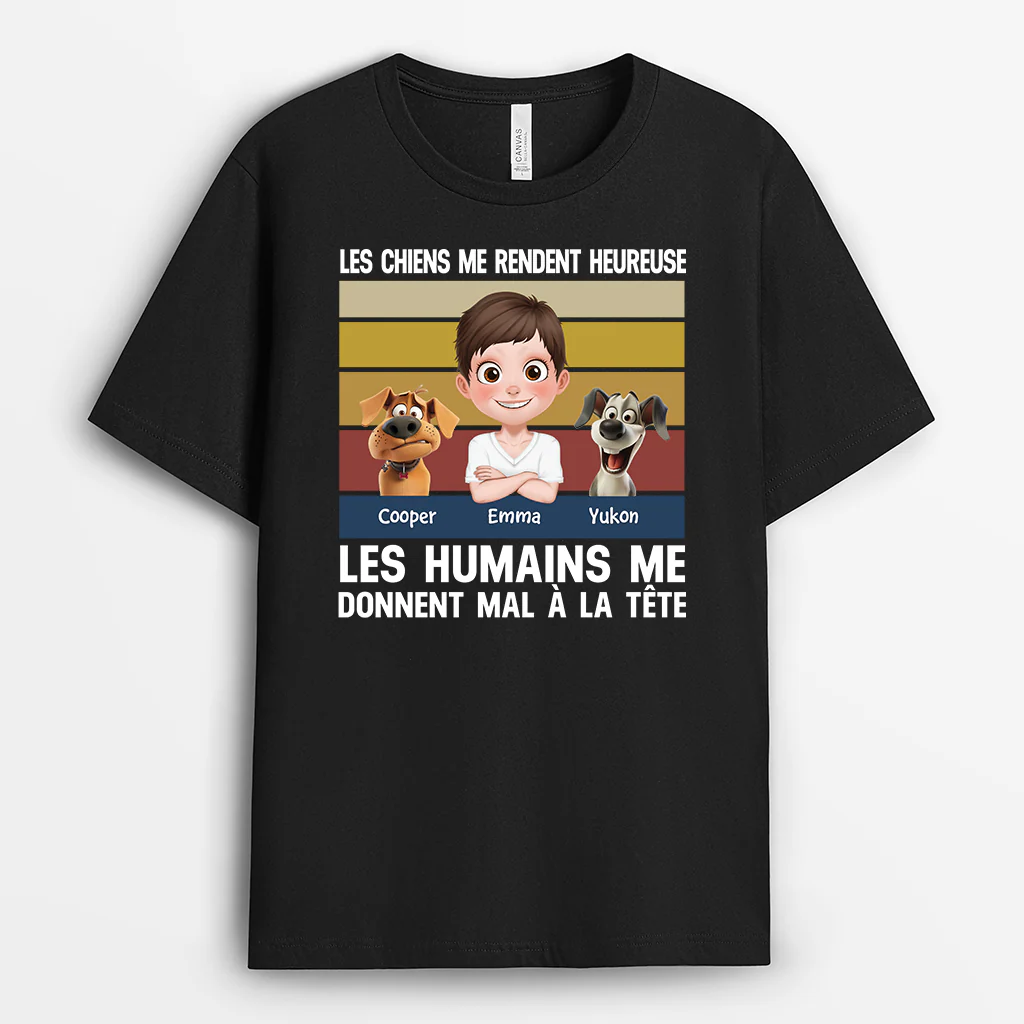 Tee Shirt pour Chien Personnalisé - Mon Chien Me Rend Heureux