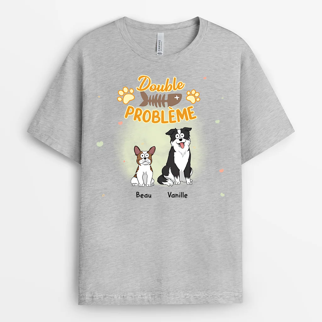 T-shirt Personnalisé Chien - Trois Fois Plus D'ennuis - Image 2