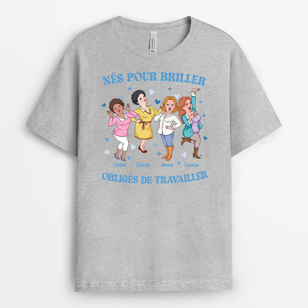 T-shirt Personnalisé Collègue - Née Pour Briller - Image 2