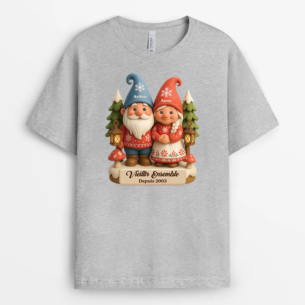 T-shirt personnalisé couple Noël – Ensemble Depuis - Image 2