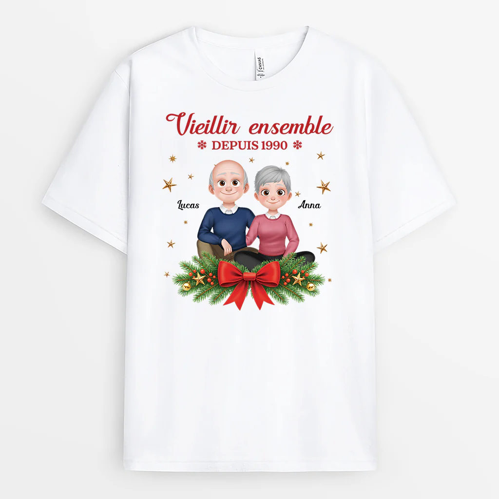 Tee Shirt Personnalisé Couple - Vieillir Ensemble Depuis