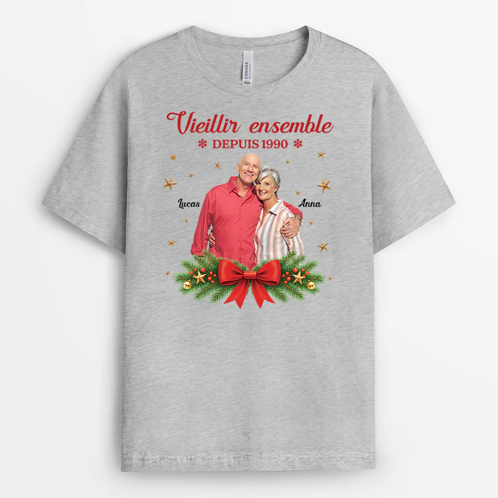 Tee Shirt Personnalisé Couple - Vieillir Ensemble Depuis - Image 2