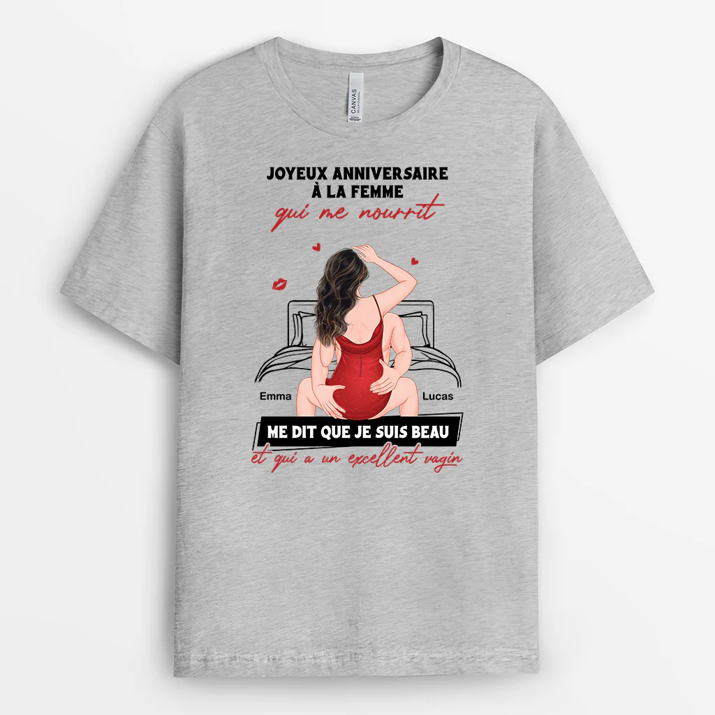 T Shirt Personnalisé Photo Couple | Joyeux Anniversaire - Image 2