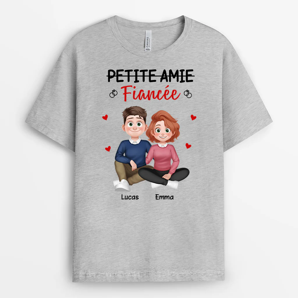 T-shirt Personnalisé Couple - Petit Ami Maintenant Fiancé - Image 2