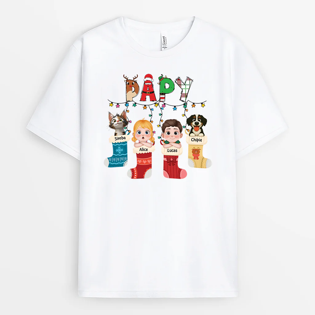 T-shirt Personnalisé De Noël - Enfant De Mamie Papy