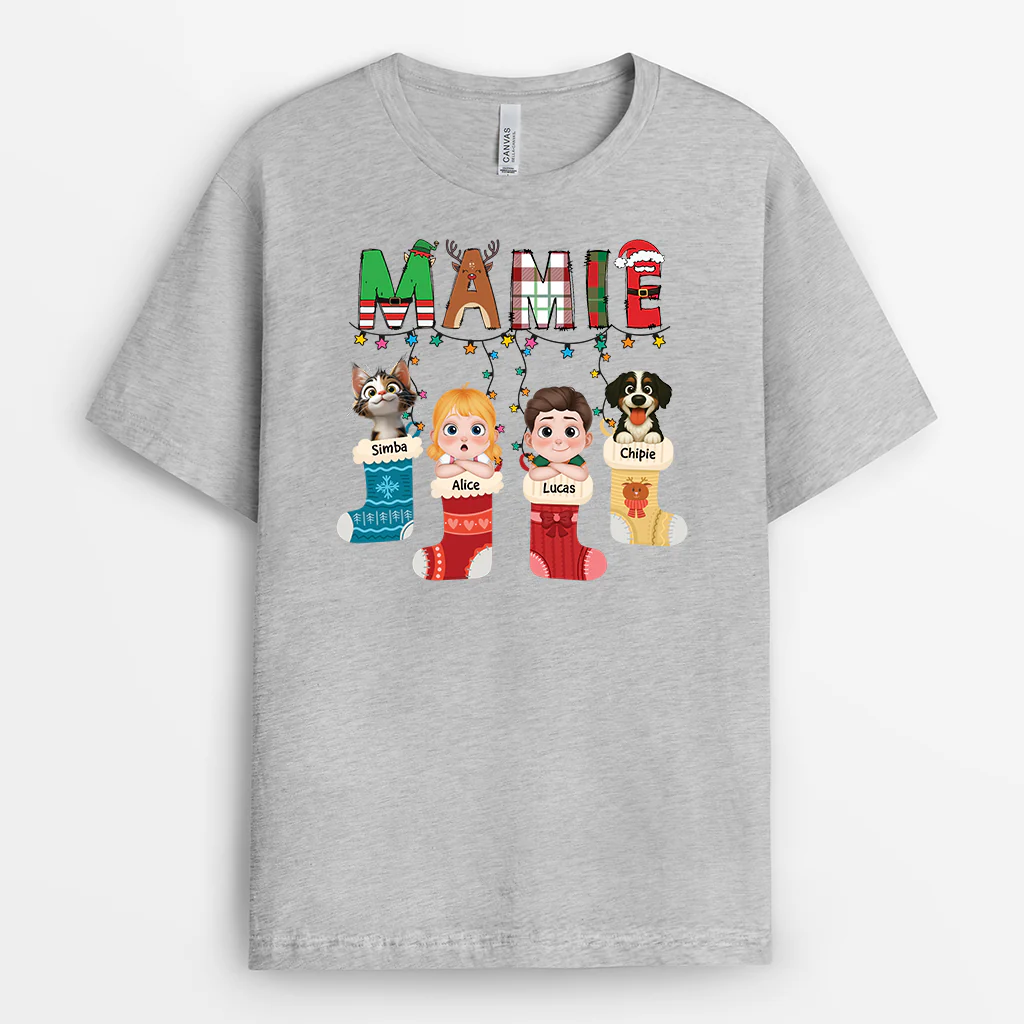 T-shirt Personnalisé De Noël - Enfant De Mamie Papy - Image 2