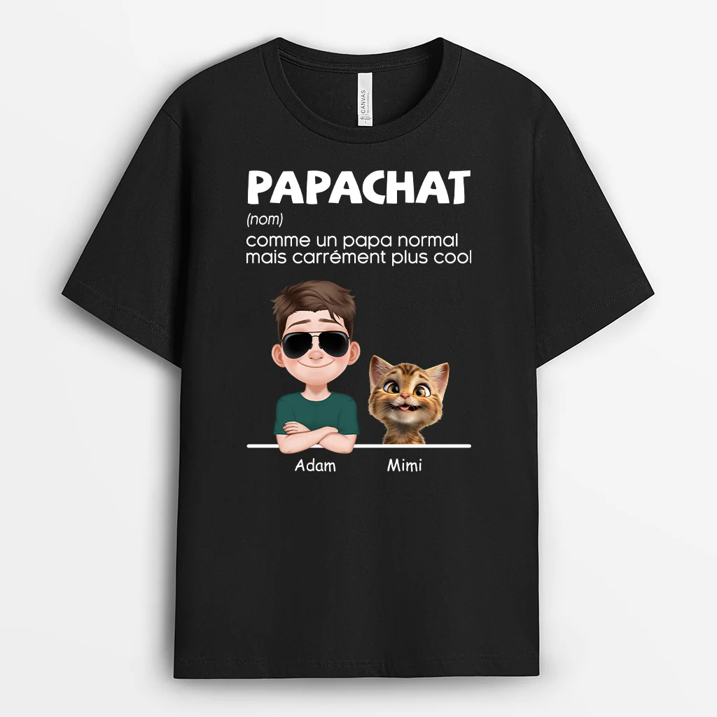 Tee Shirt Personnalisé Chat – Papa Cool Définition