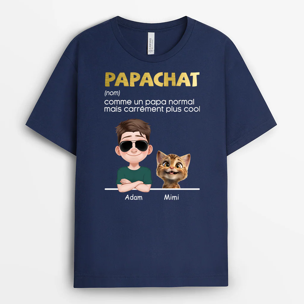 Tee Shirt Personnalisé Chat – Papa Cool Définition - Image 2