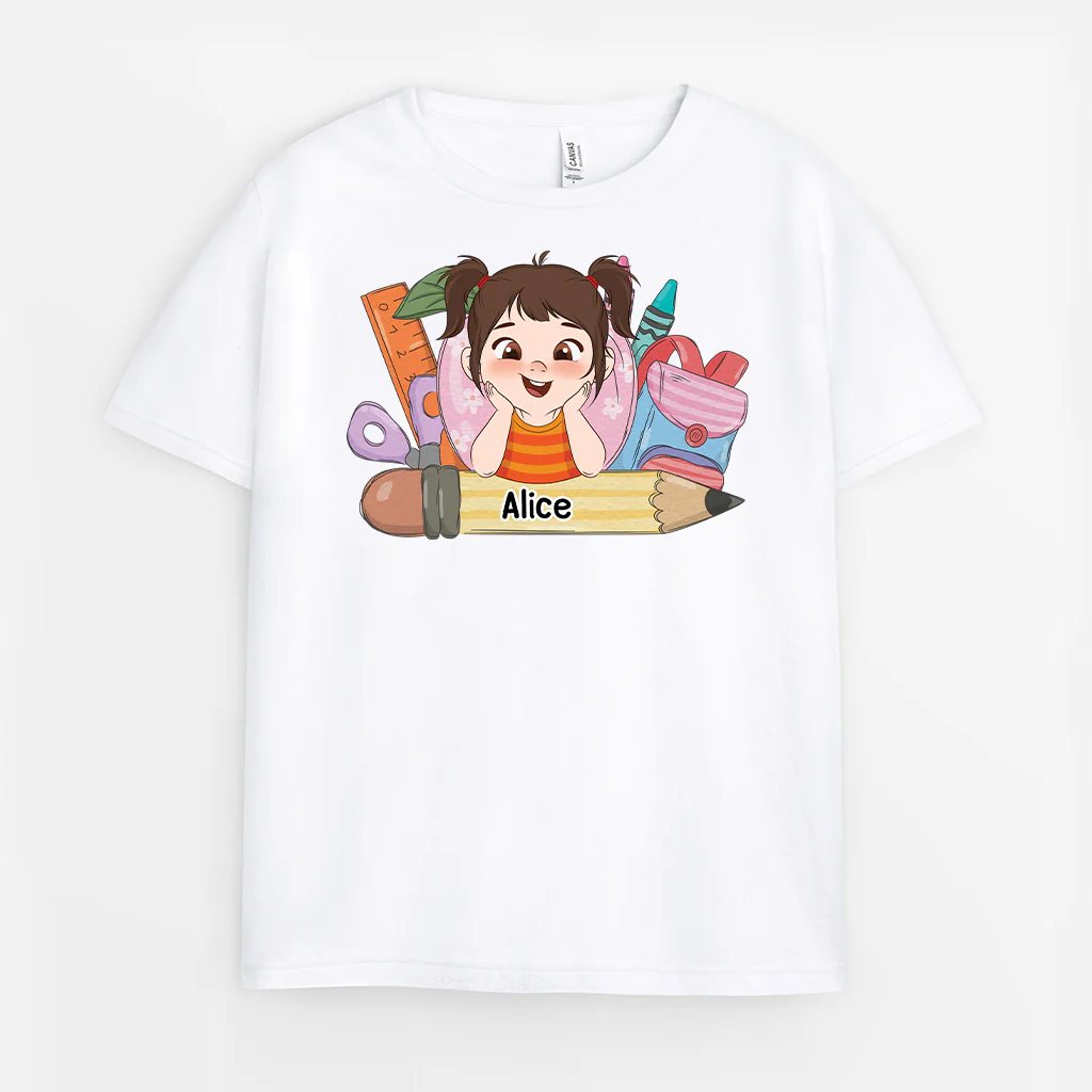 T-Shirt Enfant Personnalisé Prénom – Fournitures Scolaires