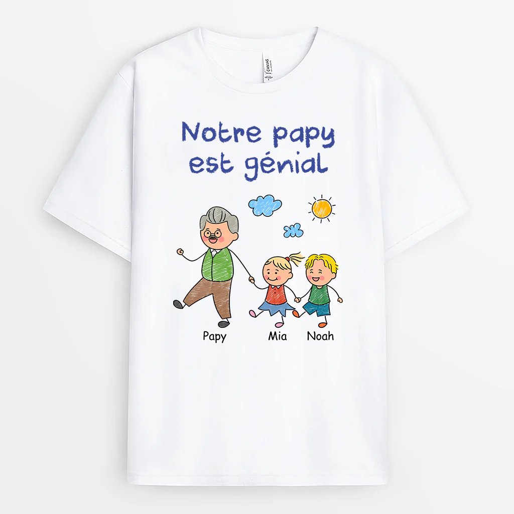 T-shirt Personnalisé Famille - Mamie Papy Es Extraordinaire