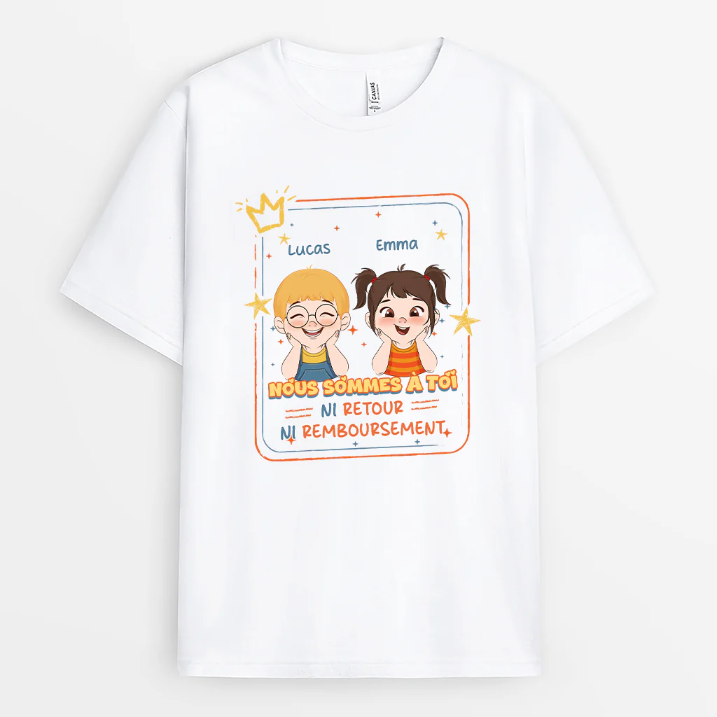 T Shirt Personnalisé Maman Enfant - Nous Sommes À Maman Papa Papy Mamie
