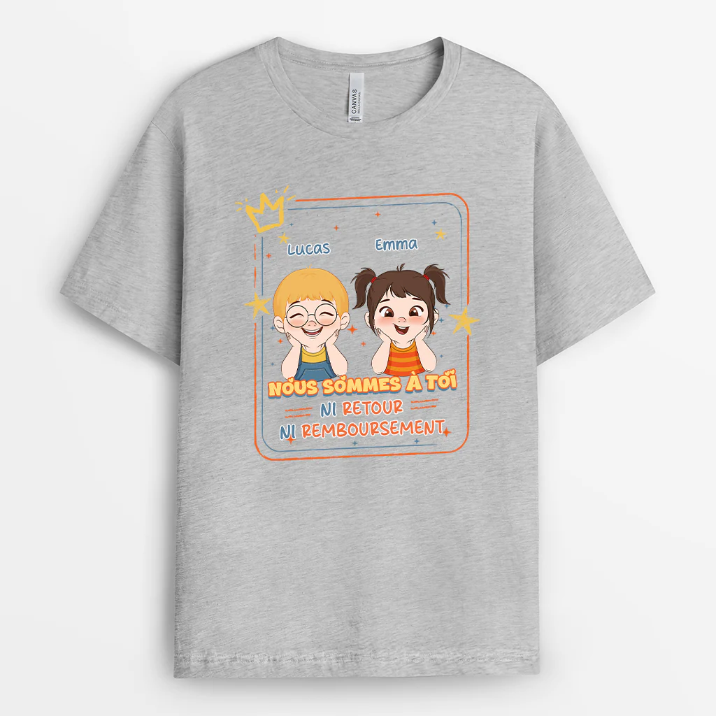 T Shirt Personnalisé Maman Enfant - Nous Sommes À Maman Papa Papy Mamie - Image 2