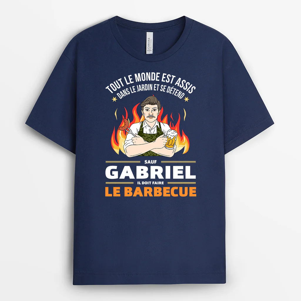 T Shirt Homme Personnalisé - Faire Le Barbecue - Image 2
