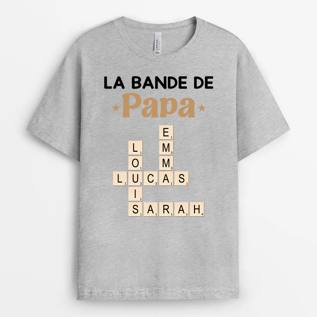 Tee Shirt Personnalisable Papa | Homme La Bande À Papa Mots Croisés - Image 2