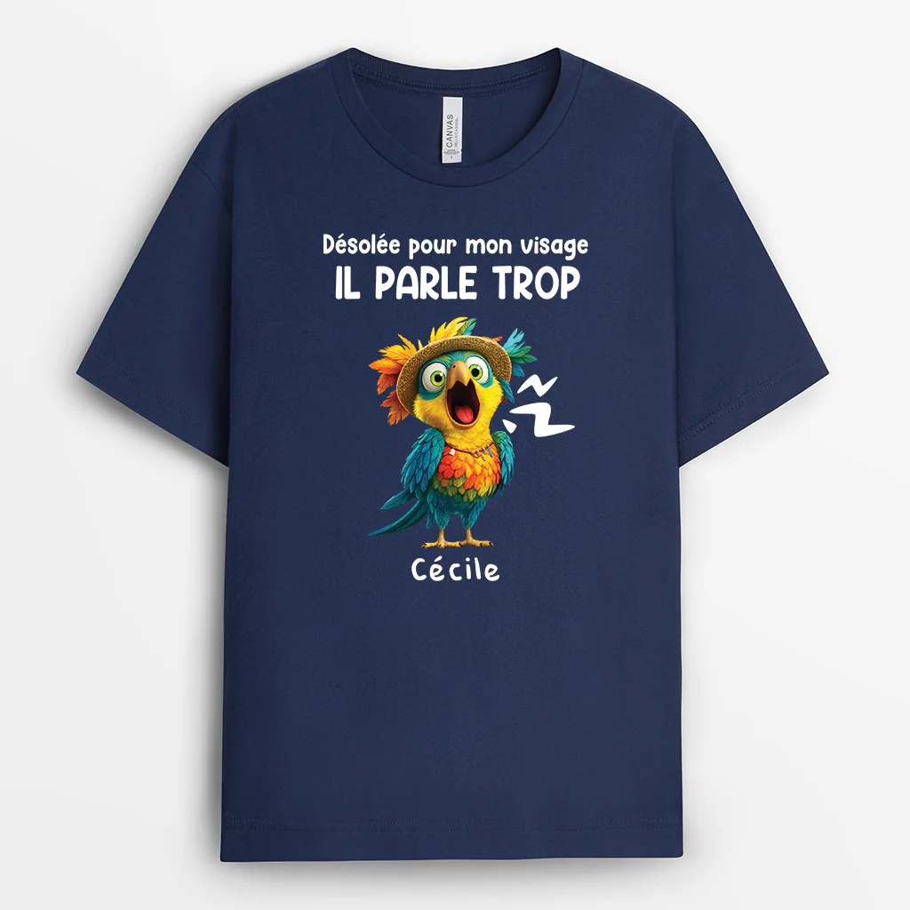 T-shirt Personnalisé Humoristique Pour Femme/Homme - Désolé Pour Mon Visage - Image 2