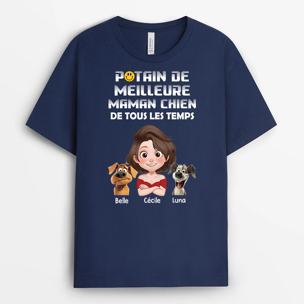 T-shirt Personnalisé Humour - Meilleur Papa/Maman Chien - Image 2
