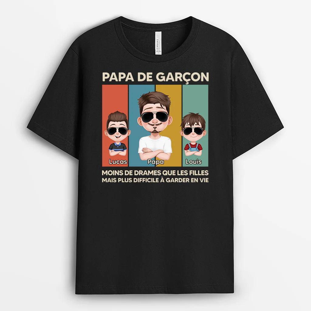T Shirt Personnalisé Pour Papa | Papa Des Garçons