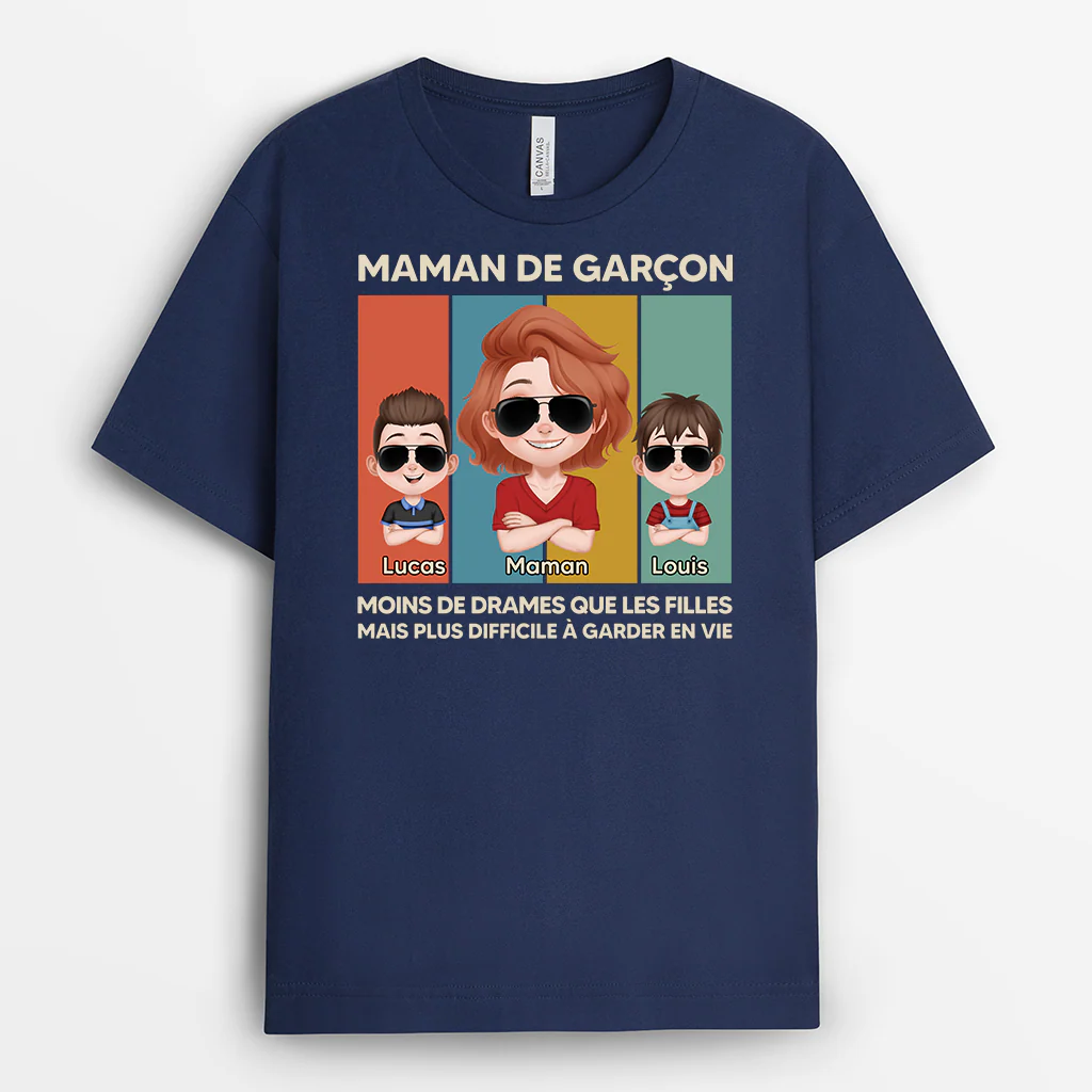 T Shirt Personnalisé Pour Papa | Papa Des Garçons - Image 2