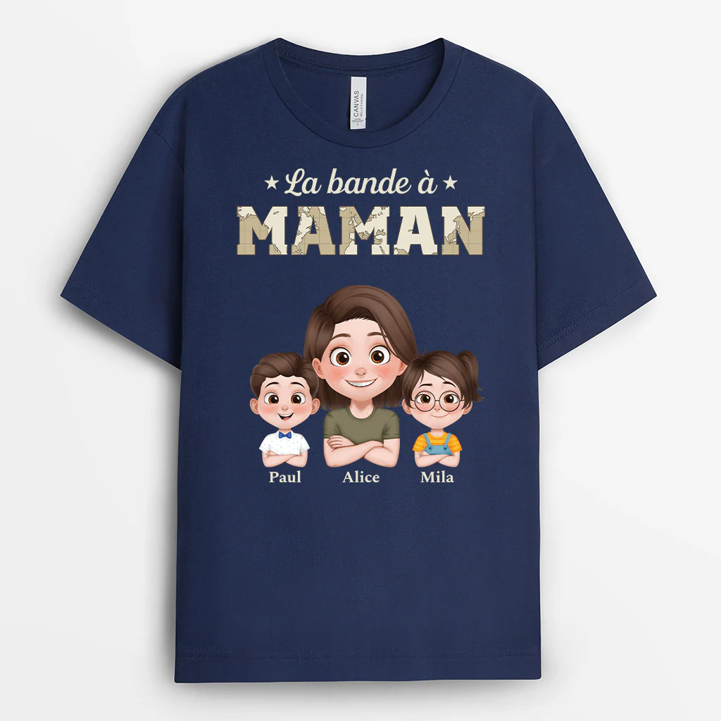 Tee Shirt Personnalisé Pour Maman -  La Bande À Maman - Version Carte