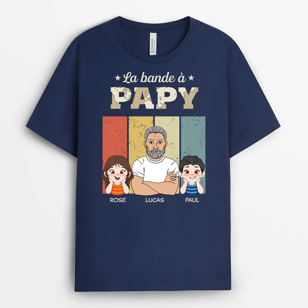 T-shirt Personnalisé Papa - La Bande À Papa - Style Grunge Rétro - Image 2