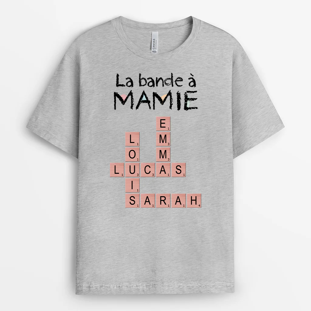 T Shirt Personnalisé Pour Papa | La Bande À Papa Version Mots Croisés - Image 2