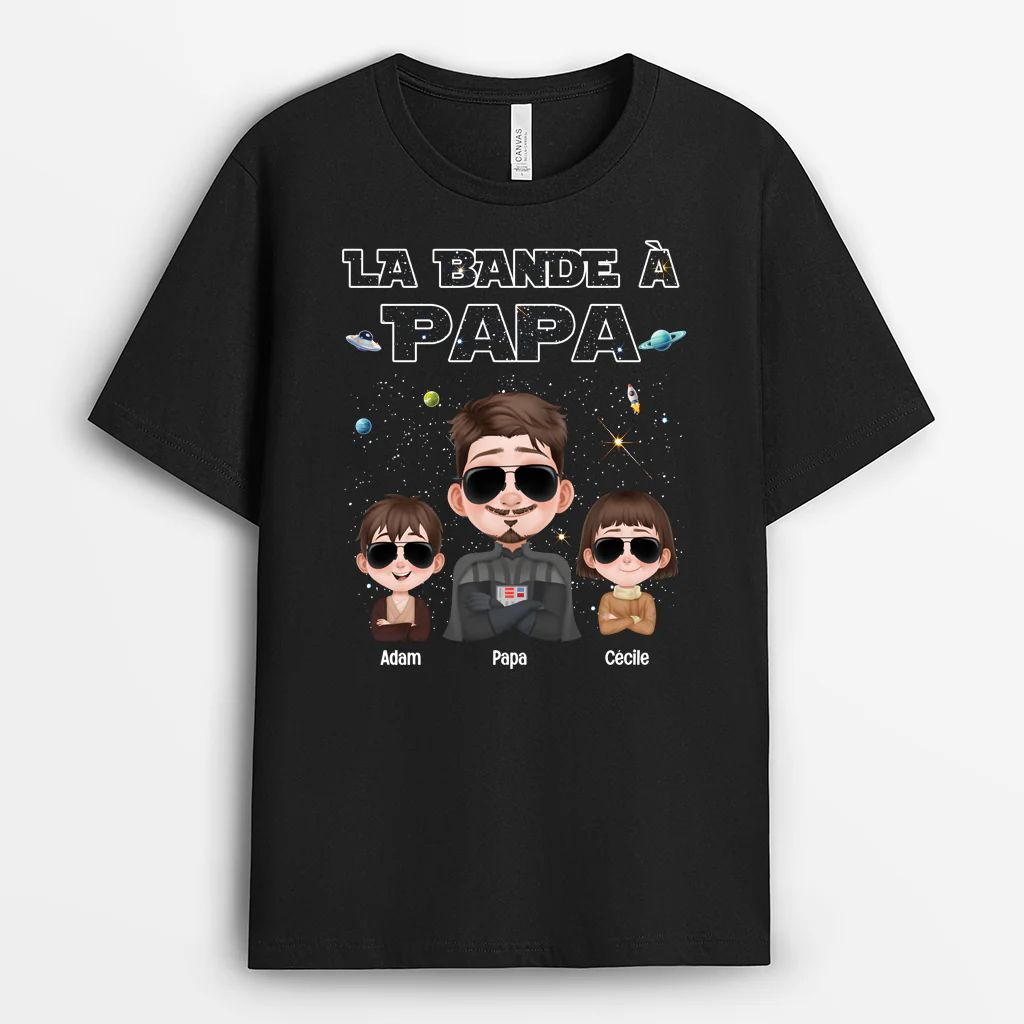 Tee Shirt Personnalisé Pour Papa - La Bande De Papa - Version L'Univers